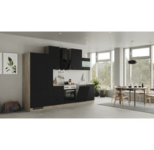 Cuisine complète Flex Well avec appareils Capri 310 cm noir mat démontée variante réversible 00012603