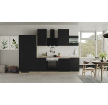 Cuisine complète Flex Well avec appareils Capri 310 cm noir mat démontée variante réversible 00012603