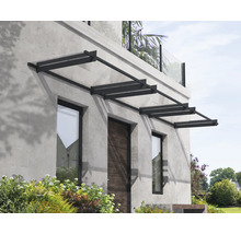 Haustürvordach aus Glas und Metall