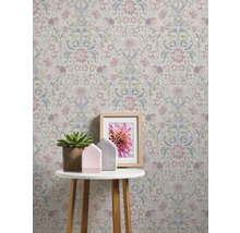 Tapete mit floralem und Vogelmuster im Vintage Stil