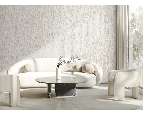 Salon avec canapé, fauteuil et table basse