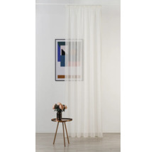 Panneau de rideau clair et transparent avec suspension à bande fronceuse dans une pièce