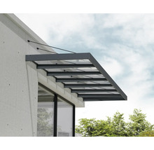 PALRAM-Canopia Rechteckvordach Sophia XL klar 6600x1400x170 mm Alu Pulverbeschichte grau RAL 7016