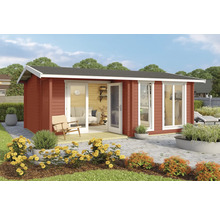Holzgartenhaus mit Terrasse und Garten