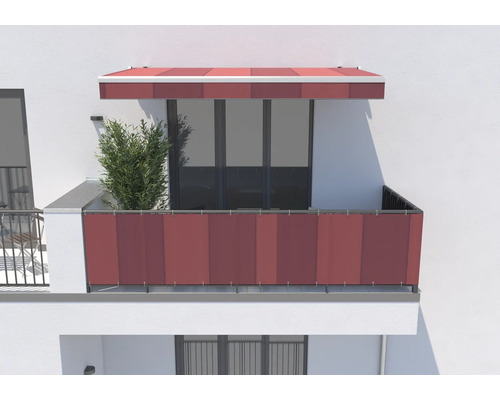 Balcon avec écran de confidentialité et store