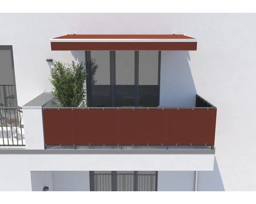 Balcon avec pare-vue et auvent