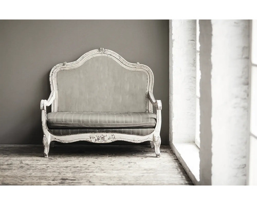 Zweisitzer Sofa im Vintage-Stil mit Holzrahmen und Polster