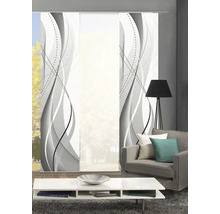 Dekoratives Schiebeelement mit abstraktem Design im Wohnzimmer