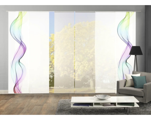 Rideaux japonais avec motif abstrait dans le salon