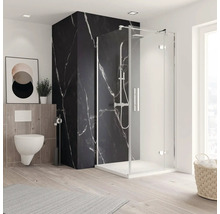 Modernes Badezimmer mit Dusche, Toilette und Dekor