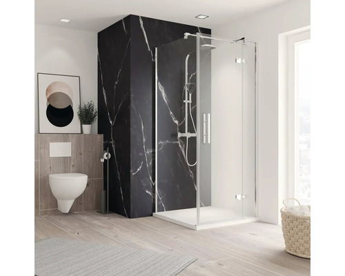 Panneau mural de douche Paroi arrière de lavabo Crédence de cuisine BREUER - marbre noir 210 x 100 cm 9482547000202 Panneau mural de douche Paroi arrière de lavabo Crédence de cuisine BREUER - marbre noir 210 x 100 cm 9482547000202
