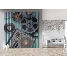 Raumbild mit einer Akustikbild-Dekoration mit einem Bandmaschine-Motiv