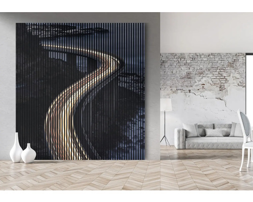Dekoratives Wandbild mit abstraktem Strassenmotiv im Wohnraum