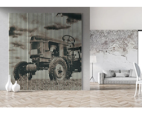 Wandbild mit Traktor-Motiv im Wohnzimmer