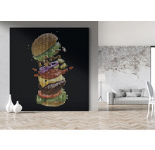 Panneau acoustique impression numérique Burger 1 2400 x 2253 x 19 mm set = 4 panneaux individuels