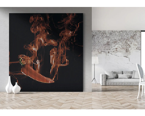 Dekoratives Wandbild mit abstraktem Motiv in einem modernen Wohnraum