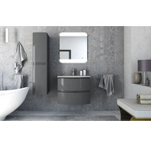 Meuble sous-vasque Vague hauteur 55 largeur 69 profondeur 52 cm anthracite