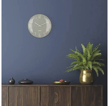Horloge murale Shade verre bombé plastique gris Ø 35 cm
