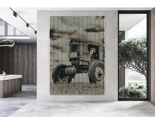 Wandbild mit Traktor-Motiv im modernen Interieur