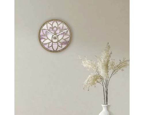 Horloge murale avec motif de fleur de lotus