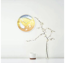 Horloge murale plumes plastique multicolore Ø 30 cm
