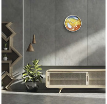 Horloge murale plumes plastique multicolore Ø 30 cm