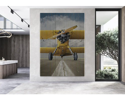 Wandpaneel mit Flugzeugmotiv im modernen Raum