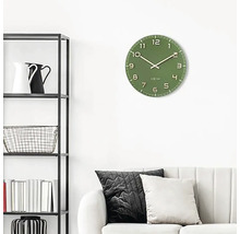 Wanduhr Classy Medium Glas Aluminium grün Ø 40 cm