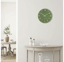 Wanduhr Classy Medium Glas Aluminium grün Ø 40 cm