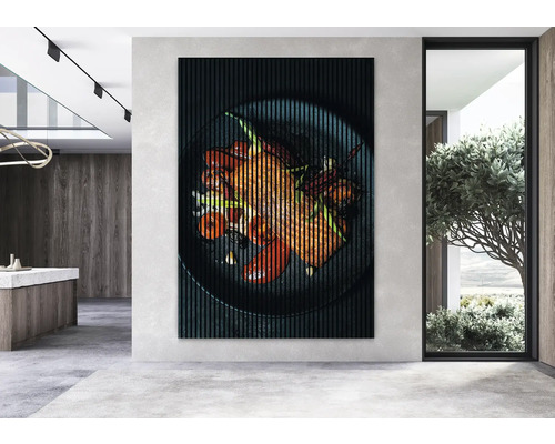 Akustikbild mit Speisenmotiv an einer Wand