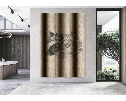 Wandpaneel mit Bärenmotiv in einem modern gestalteten Raum