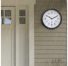 Horloge murale extérieure Jasmine plastique blanc Ø 23,5 cm