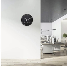 Horloge diff. fuseaux horaires Big City verre noir Ø 43 cm
