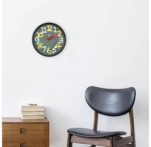 Horloge murale Chalkboard plastique vert Ø 30 cm