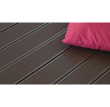 Planche pour terrasses Konsta WPC chocolat 145x25 mm (en mètre)-thumb-1