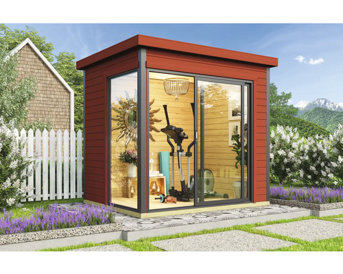 Gartenhaus Outdoor Life Domeo Mini inkl. Fußboden 269,6 x 219,6 cm schwedenrot