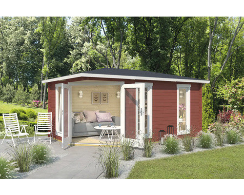 Abri de jardin Outdoor Life Edinburgh 2 avec plancher 490,3 x 322,3 cm rouge de Falun