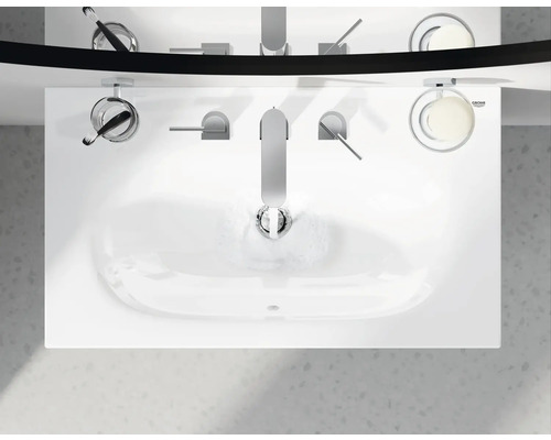 Mélangeur lavabo Joy chromé 3 trous avec tirette et vidage bonde métal  BC783AA Ideal Standard