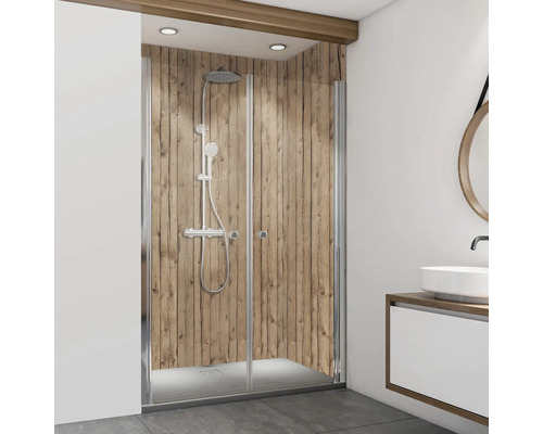 Panneau mural de douche Paroi arrière de lavabo BREUER - bois 255 x 150 cm 9482553000204 Panneau mural de douche Paroi arrière de lavabo BREUER - bois 255 x 150 cm 9482553000204
