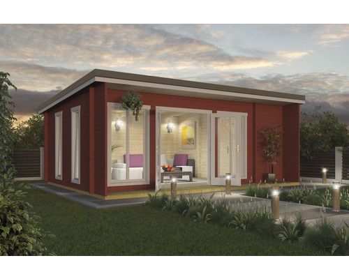 Abri de jardin Outdoor Life Japon avec plancher, terrasse 648 x 470 cm rouge de Falun Abri de jardin Outdoor Life Japon avec plancher, terrasse 648 x 470 cm rouge de Falun