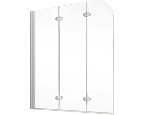 Duschwand aus Glas mit Beschlägen