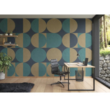Fototapete Vlies Digitaldruck 364033 Magic Walls Retro blau 5-tlg. 265 x 265 cm