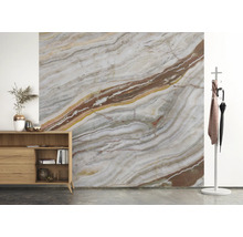Papier peint panoramique intissé 364613 Factory V marbre marron 6 pces 318 x 300 cm