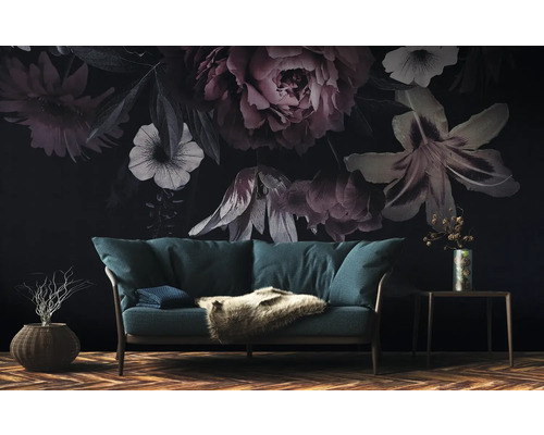 Fototapete Vlies 38279-1 The Wall Blumen im Gemälde Stil 7-tlg. 371 x 280  cm - HORNBACH Luxemburg