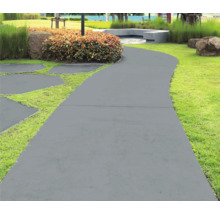 Gartenweg mit Gras und Bepflanzung