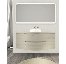 Plan de toilette Baden Haus Vague 138 x 51 cm chêne gris sans découpe