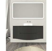 Plan de toilette Baden Haus Vague 138 x 51 cm noir mat sans découpe