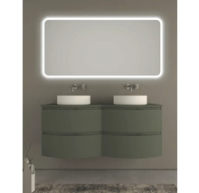Plan de toilette Baden Haus Vague 138 x 51 cm vert foncé pour vasque double sans découpe