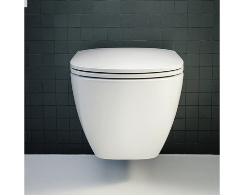 WC suspendu à fond creux en céramique avec siège de WC