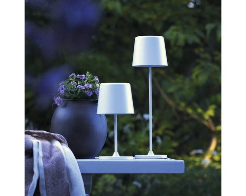 Lampe de table LED métal plastique IP44 2W 310 lm 3000 K blanc chaud H 370 mm Kaami 1 ampoule blanc Lampe de table LED métal plastique IP44 2W 310 lm 3000 K blanc chaud H 370 mm Kaami 1 ampoule blanc